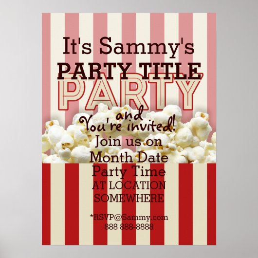 It's Your Party Invitation Poster Personalize it! (Voorkant)