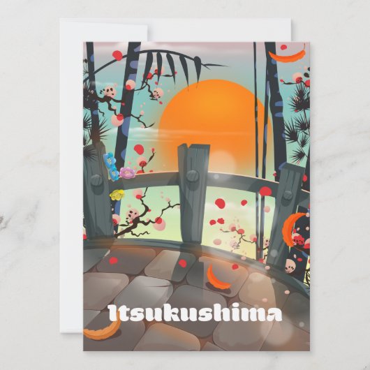 Itsukushima Japan reisposter (Voorkant)