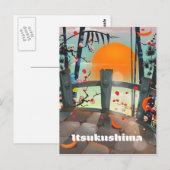 Itsukushima Japan reisposter Briefkaart (Voorkant / Achterkant)