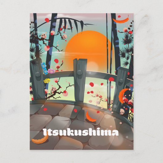 Itsukushima Japan reisposter Briefkaart (Voorkant)