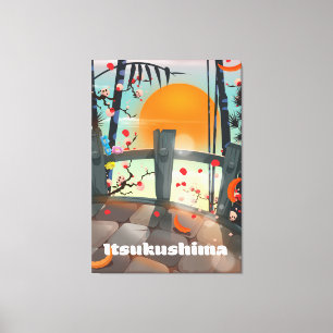 Itsukushima Japanse reisposter Canvas Afdruk