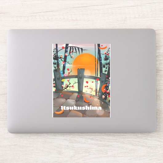 Itsukushima Japanse reisposter Sticker (Computer)