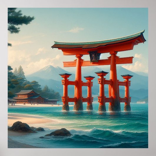 Itsukushima Torii, Itsukushima-schrijn, Miyajima Poster (Voorkant)