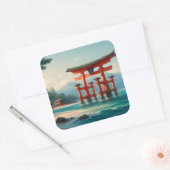 Itsukushima Torii, Itsukushima-schrijn, Miyajima Vierkante Sticker (Envelop)