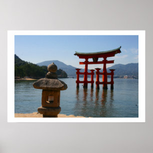 itsukushima torii japan poster