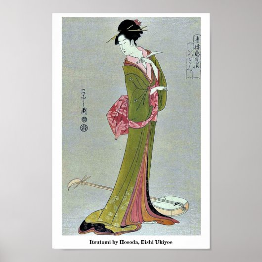 Itsutomi van Hosoda, Eishi Ukiyoe Poster (Voorkant)