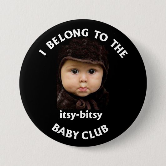 itsy bitsy baby club ronde button 7,6 cm (Voorkant)