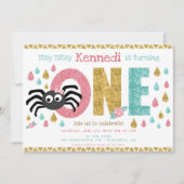 Itsy Bitsy Spider Eerste verjaardag Meisje Kaart (Voorkant)