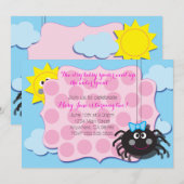 Itsy Bitsy Spider Invite Kaart (Voorkant / Achterkant)