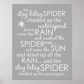 Itsy Bitsy Spider (letterlijk: heel klein spinnetj Poster