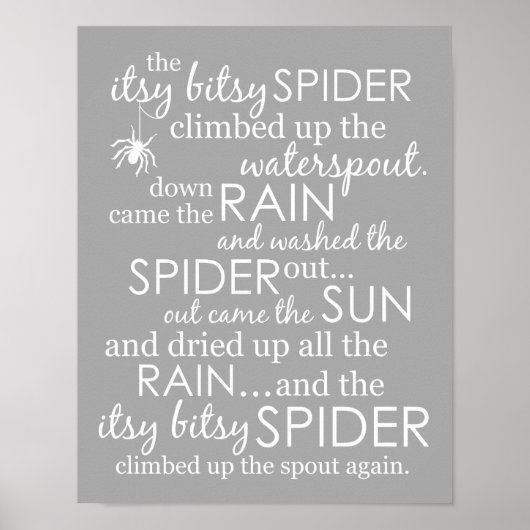 Itsy Bitsy Spider (letterlijk: heel klein spinnetj Poster (Voorkant)