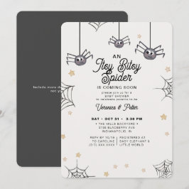 Itsy Bitsy Spider Neutral Halloween Baby shower Kaart