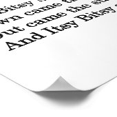 Itsy Bitsy Spider Poster (Hoek)