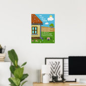 Itsy Bitsy Spider Schoolposter met Kinderrijmpje Poster (Thuiskantoor)