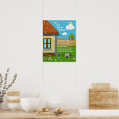 Itsy Bitsy Spider Schoolposter met Kinderrijmpje Poster (Keuken)