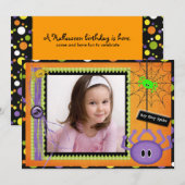 Itsy Bitsy Spider Verjaardag Halloween Kaart (Voorkant / Achterkant)