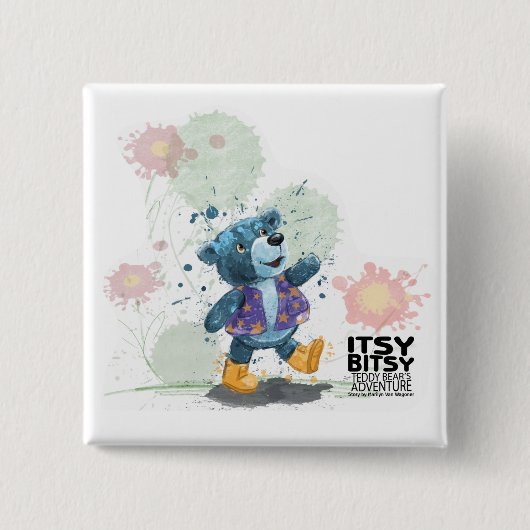 Itsy Bitsy Teddy Bear Willie Vierkante Button 5,1 Cm (Voorkant)