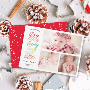 Itsy Bitsy Teeny Tiny Cute Little Kerstfoto Feestdagenkaart