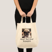 Itsy Pug Canvas tas: Goedkeuren! Niet winkelen! Tote Bag (Voorkant (product))