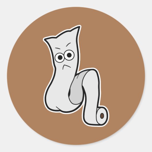 Ittan-momen- Japanse Doek Roll Yokai Ronde Sticker (Voorkant)