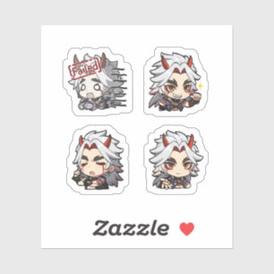 Itto Genshin Impact 4 stickers op één vel