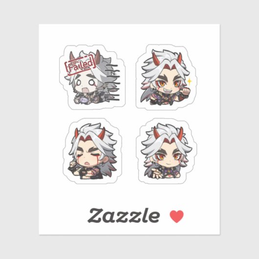 Itto Genshin Impact 4 stickers op één vel (Vel)