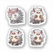 Itto Genshin Impact 4 stickers op één vel (Voorkant)