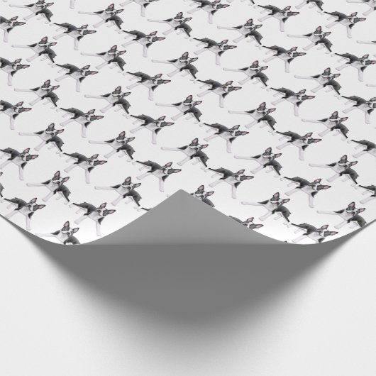 Itty Bitty Boston Terrier Dogs Wrapping Paper Cadeaupapier (Hoek)