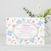 Itty Bitty Flowers Uitnodiging (Staand voorkant)