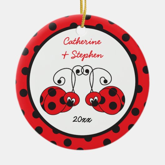 Itty Bitty Ladybug Couple Ornament (Voorkant)