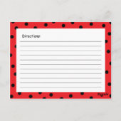Itty Bitty Ladybug Red Recipcard Briefkaart (Achterkant)