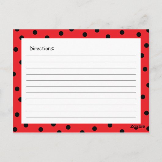 Itty Bitty Ladybug Red Recipcard Briefkaart (Achterkant)