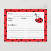 Itty Bitty Ladybug Red Recipcard Briefkaart (Voorkant)