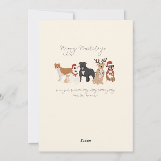 Itty Bitty Pitty-kaart Feestdagenkaart (Achterkant)