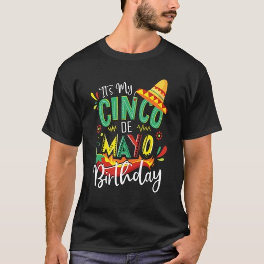 Itu2019s Mijn Cinco de Mayo Birthday Mexican Boy K T-shirt (Voorkant)