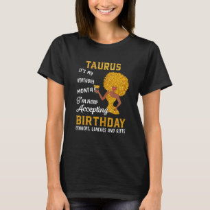 ITU2019S Mijn Verjaardag Zwart Vrouwen Stier April T-shirt
