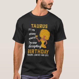 ITU2019S Mijn Verjaardag Zwart Vrouwen Stier April T-shirt