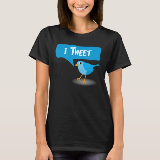 iTweet Leuke Blauwe Twitter Vogel Dames T-shirts (Voorkant)