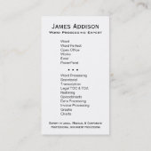 iType - Word Processing Expert Freelancer Visitekaartje (Achterkant)