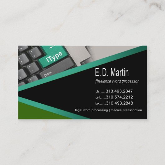 iType - Word Processing Expert Freelancer Visitekaartje (Voorkant)
