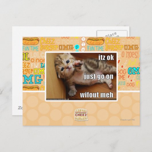 Itz ok, ga gewoon verder zonder fout mannen briefkaart (Voorkant / Achterkant)