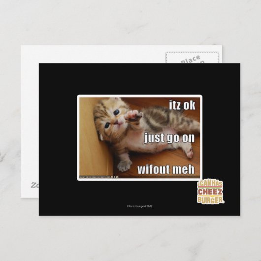 Itz ok, ga gewoon verder zonder fout mannen briefkaart (Voorkant / Achterkant)