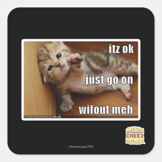 Itz ok, ga gewoon verder zonder fout mannen vierkante sticker (Voorkant)