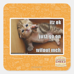 Itz ok, ga gewoon verder zonder fout mannen vierkante sticker
