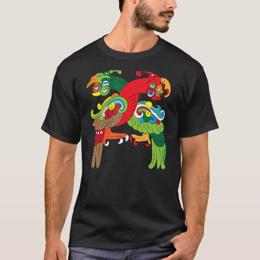 Itzamanj Fused in Bird Deity Mayan Aztec T-shirt (Voorkant)
