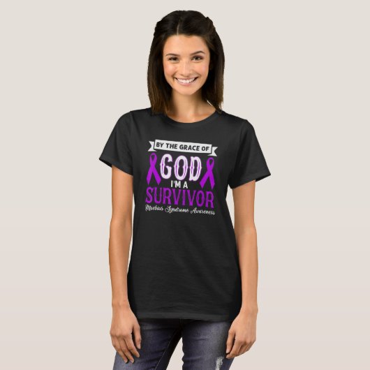 Iu2019m A Survivor Moebius Syndrome Paars Ribbon T-shirt (Voorkant volledig)
