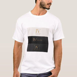 IV LUXE Logo T-shirt Zwart en Goud Luxe Minimaal