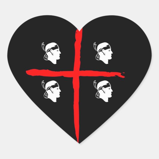 IV - Sardegna 4 Mori Black Hart Sticker (Voorkant)