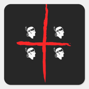 IV - Sardegna 4 Mori Black Vierkante Sticker