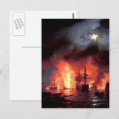 Ivan Aivazovsky- Battle of Cesme at Night Briefkaart (Voorkant / Achterkant)